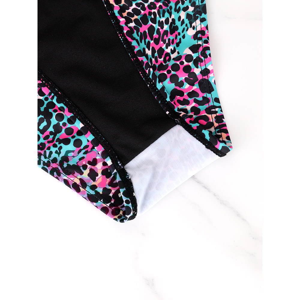 Summer Bikini Beach Vacation Swimsuit For Women TwoPiece Strappy LaceUp Polka Dot Printed Set 4