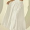 Elastic Waist Women Fashion Tiered Maxi Skirt Aline Casual Solid Color Faldas Mujer Streetwear Long 0