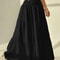 Elastic Waist Women Fashion Tiered Maxi Skirt Aline Casual Solid Color Faldas Mujer Streetwear Long 5