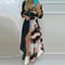Summer Women Boho Printed Maxi Dresses Turndown Collar Long Sleeve Casual Split Shirt Elegant Dress 10