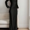 Luxury Evening Dress Womens Bespoke Satin Maxi Dress With Corset Waist Tie And Classic Round Neck 3