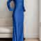 Luxury Evening Dress Womens Bespoke Satin Maxi Dress With Corset Waist Tie And Classic Round Neck 7
