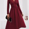 Elegant Bodycon Long Maxi Dress For Women Fall Winter Overlap VNeck Knit Dress With Waist Shirring 1