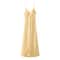 Elegant Women Summer Yellow Stain V Neck Sling Dress Loose Maxi Robes Sleeveless Party Dresses 6
