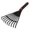 Plastic Garden Rake Hand Tool With Handle For Leaf Removal And Flower Bed Cleaning Outdoor Use 0
