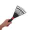 Plastic Garden Rake Hand Tool With Handle For Leaf Removal And Flower Bed Cleaning Outdoor Use 3
