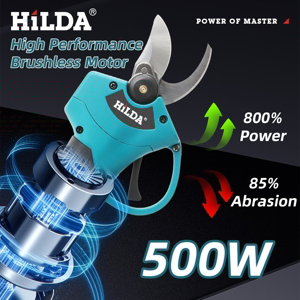 Cordless HILDA Brushless Electric Pruning Shears Fruit Tree Scissors Battery Power Tool 1