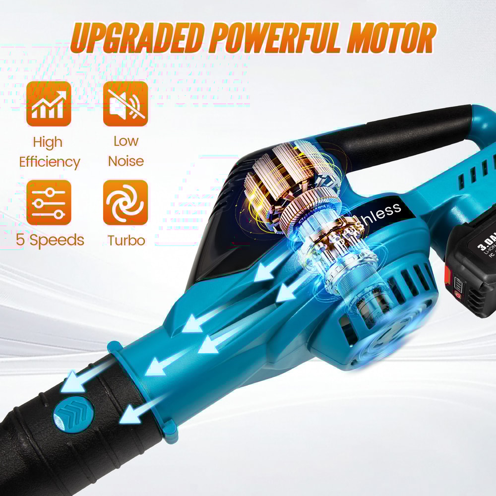 Cordless Brushless Electric Air Blower For Makita Battery Snow Dust Leaves Cleaning Tool 3