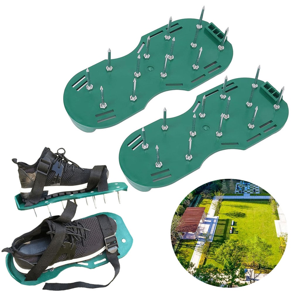 Aerating Lawn Shoes Grass Spiked Sandals Gardening Tool With Adjustable Strap For Soil Aeration 7