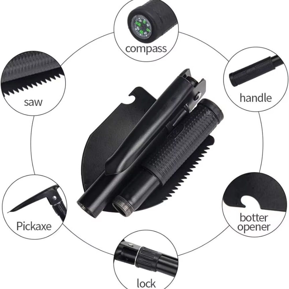 Telescopic MultiFunction Camping Shovel Survival Gear For Snow Removal Hiking Gardening Outdoor Adv 4