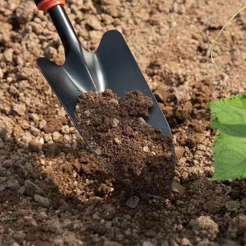 Ergonomic Handle Metal Garden Trowel Orange Trim Perfect For Planting Flowers And Vegetables 3