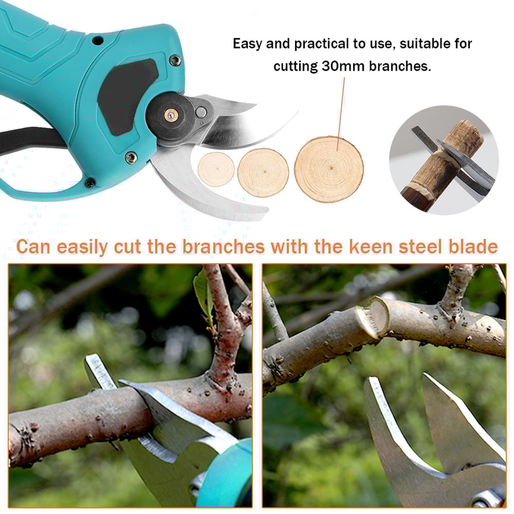 Electric Pruning Shear Cordless Pruner Cutting Blade 30mm Efficient Tool For Fruit Trees And Bonsai 3