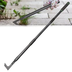 crack weeder tool with long handle, l shaped blades for efficient narrow space weeding
