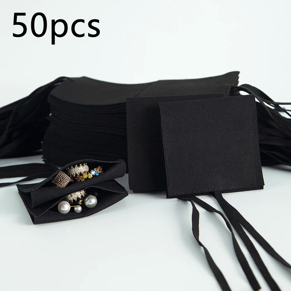 Jewelry Pouch Small Envelope Bag For Rings Microfiber Jewelry Packaging Pouch Wedding Gift Bags 4