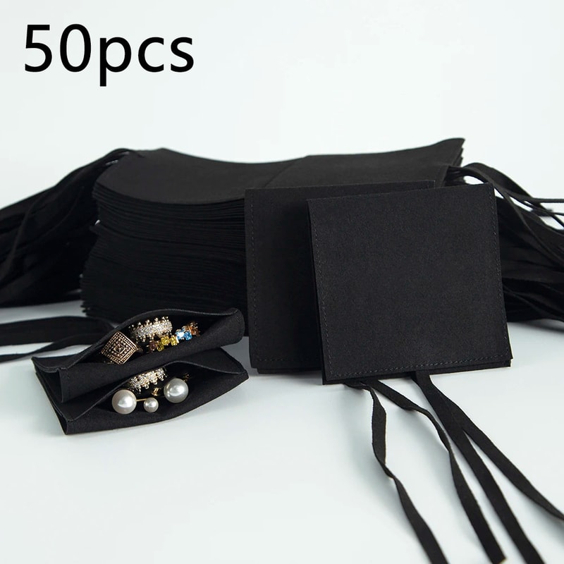 Jewelry Pouch Small Envelope Bag For Rings Microfiber Jewelry Packaging Pouch Wedding Gift Bags 4
