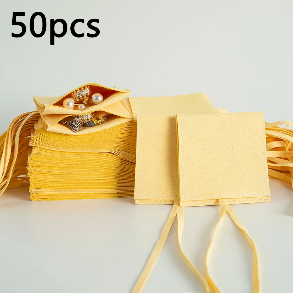 Jewelry Pouch Small Envelope Bag For Rings Microfiber Jewelry Packaging Pouch Wedding Gift Bags 5