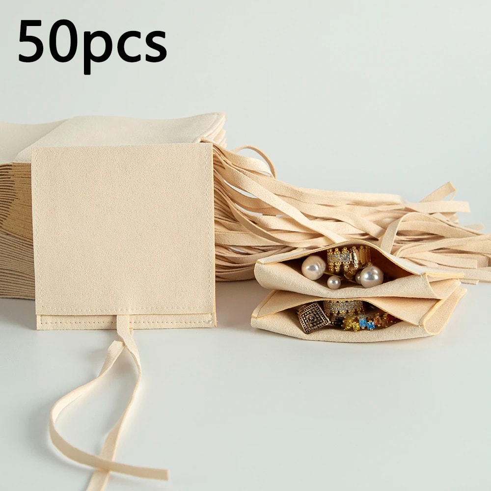 Jewelry Pouch Small Envelope Bag For Rings Microfiber Jewelry Packaging Pouch Wedding Gift Bags 6
