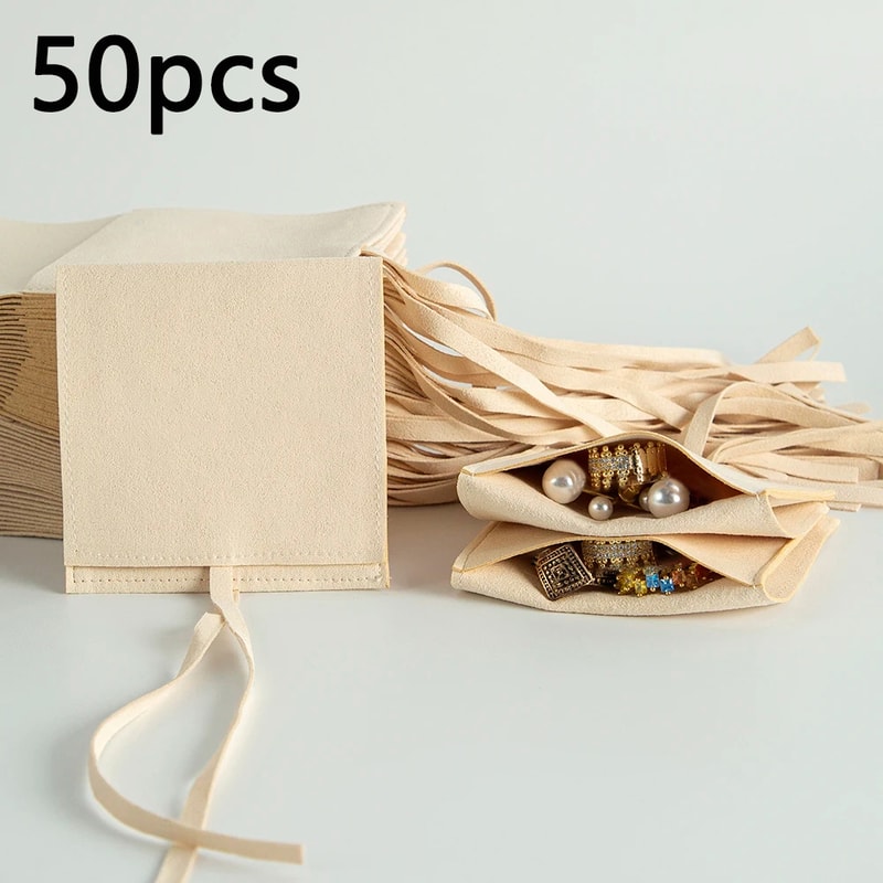 Jewelry Pouch Small Envelope Bag For Rings Microfiber Jewelry Packaging Pouch Wedding Gift Bags 6