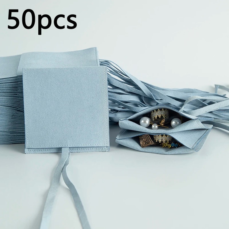 Jewelry Pouch Small Envelope Bag For Rings Microfiber Jewelry Packaging Pouch Wedding Gift Bags 7