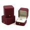 Vintage PU Leather Double Slots Ring Jewelry Box For Wedding Proposal Engagement Gift Organizer 3