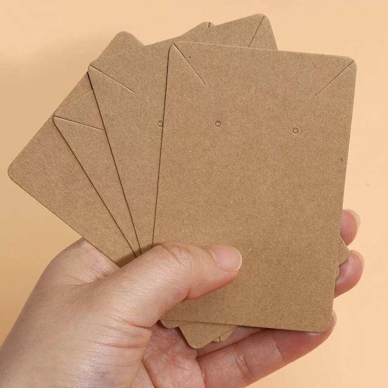 Kraft Paper Jewelry Packaging Cards for Earrings Necklace 50pcs Blank Display Cards