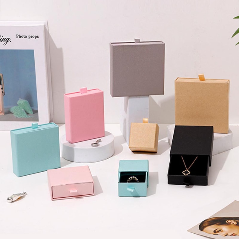 Paper Jewelry Gift Box For Necklace Ring Earrings Bracelet Stud Organizer Wedding Favors Jewellery 0