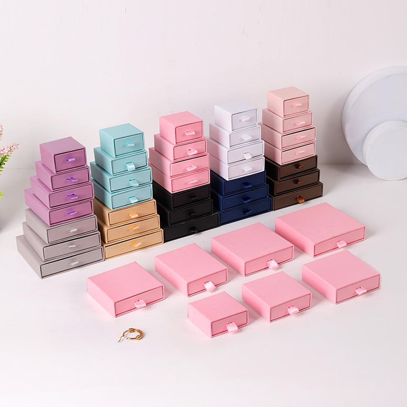 Paper Jewelry Gift Box For Necklace Ring Earrings Bracelet Stud Organizer Wedding Favors Jewellery 1