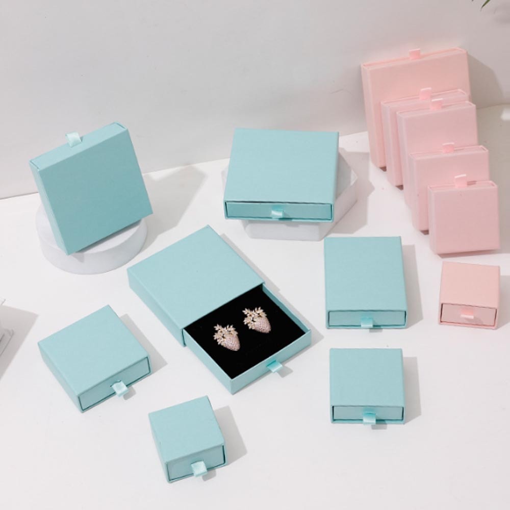 Paper Jewelry Gift Box For Necklace Ring Earrings Bracelet Stud Organizer Wedding Favors Jewellery 2