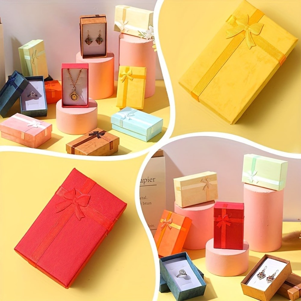 Assorted Colors Jewelry Sets Display Box Necklace Earrings Ring Box Packaging Gift Box 2