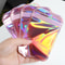 Resealable Zip Lock Pouches Pink Laser Iridescent Plastic Bags For Jewelry Display Retail 1
