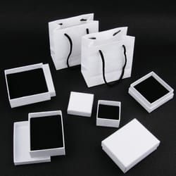 white kraft paper square jewelry organizer box display gift boxes engagement ring necklace bracelet earring accessories