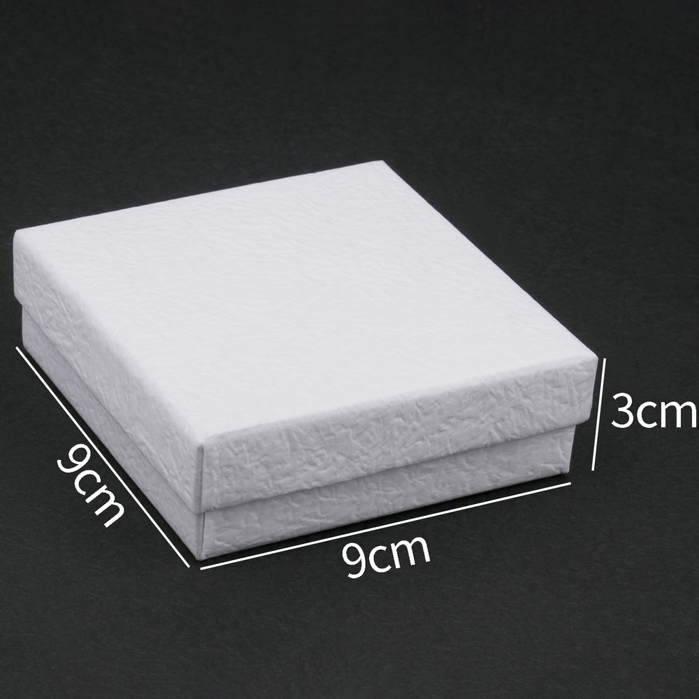 White Kraft Paper Square Jewelry Organizer Box Display Gift Boxes Engagement Ring Necklace Bracelet 2