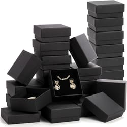 black kraft jewelry boxes, cardboard packaging organizer for rings necklaces earrings