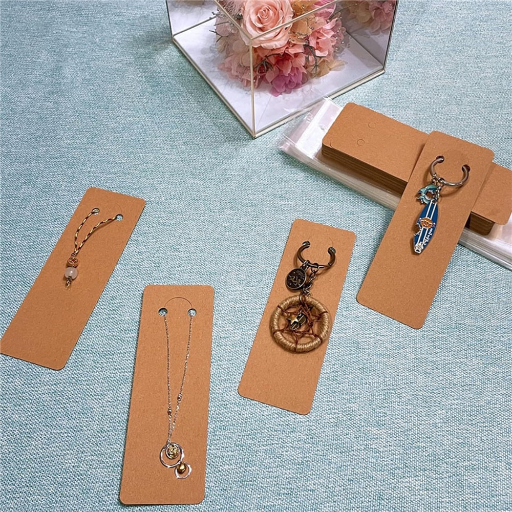 Necklace Display Holder Paper Keychain Cards Key Rings Organizers Jewelry Making Packaging 2