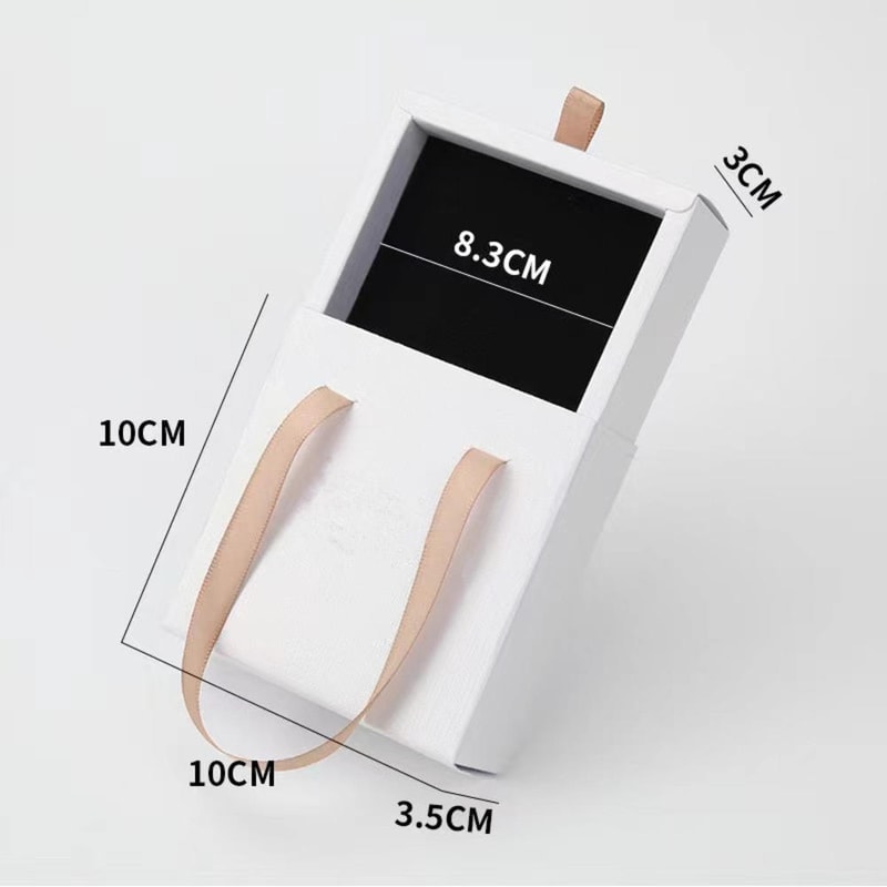 Dustproof Jewelry Box Storage Case With Paper Drawer Ring Earrings Necklace Display Box And Storage 4