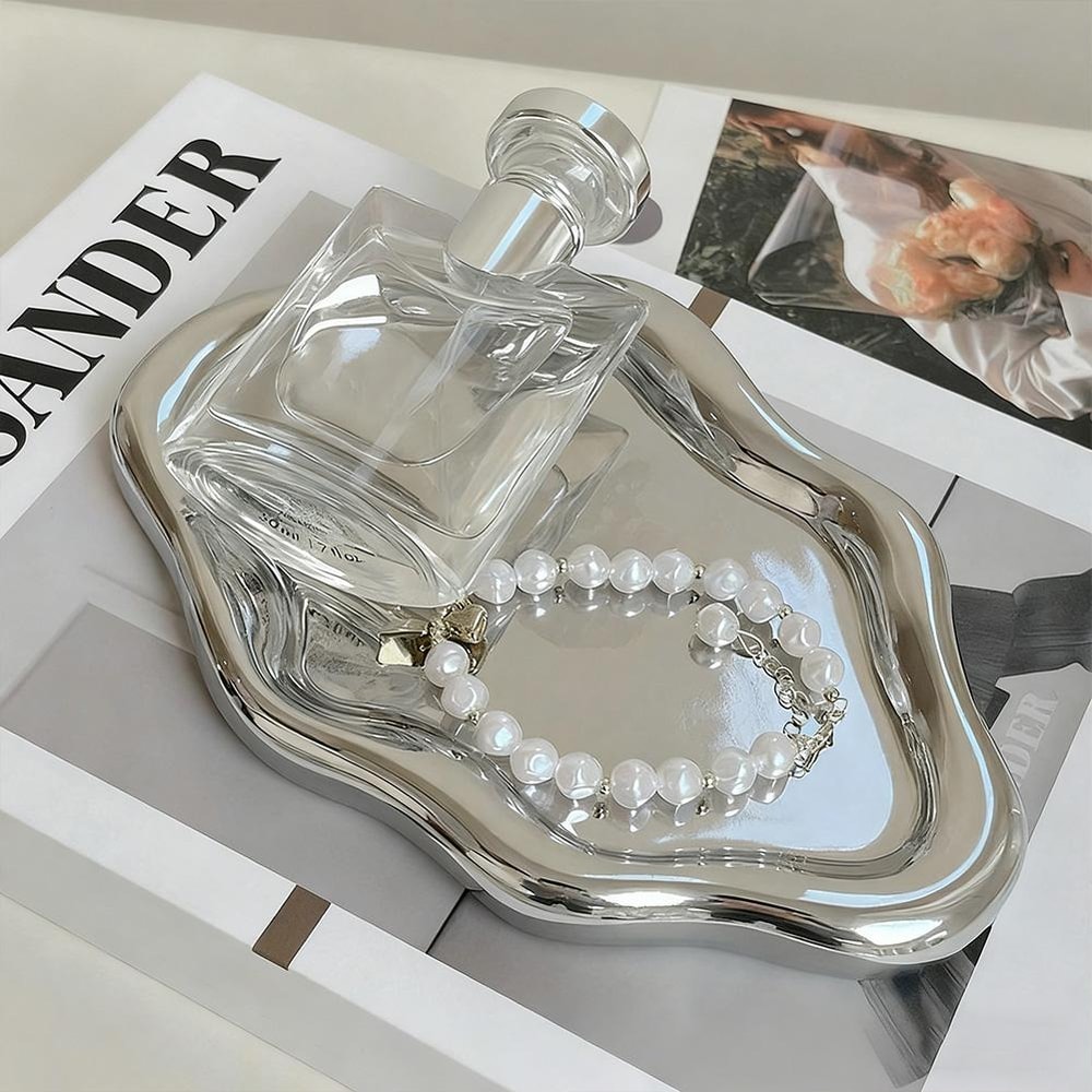Creative Jewelry Storage Tray Cloud Design Electroplated Desktop Jewelry Dish for Rings Earrings