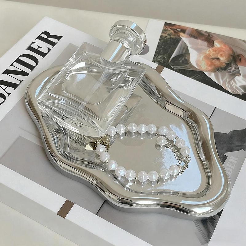 Creative Jewelry Storage Tray Cloud Design Electroplated Desktop Jewelry Dish for Rings Earrings