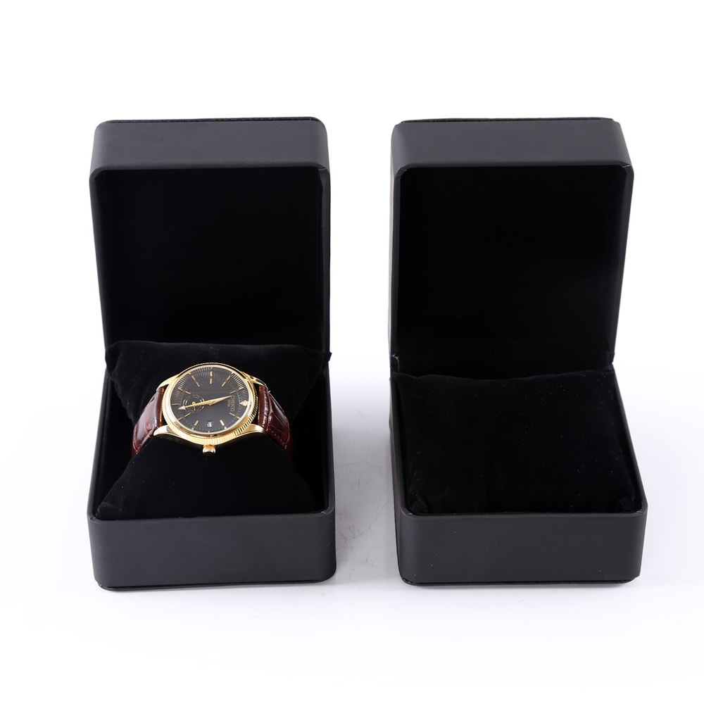 Frosted PU Leather Watch Box with Rounded Corners Jewelry Organizer, Men's Watch Display and Storage Gift Case