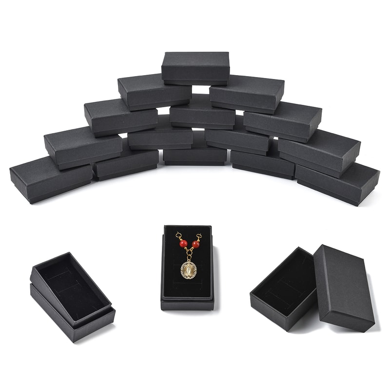 Kraft Paper Jewelry Boxes Ring Box Rectangle For Mothers Day Gift Packaging 1