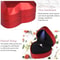 Square Velvet LED Light Ring Box Heart Shaped Jewelry Display Storage Case For Engagement Wedding P 2