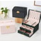 Three Layer Leather Drawer Jewelry Box Multi Functional Earrings Lock Organizer For Jewelry 3