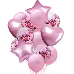 rose gold confetti balloons star heart party wedding anniversary globos supplies