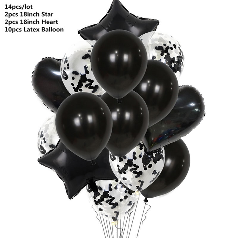 Rose Gold Confetti Balloons Star Heart Party Wedding Anniversary Globos Supplies 7