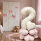Cream White Balloon Set With Light Pink Heart Foil Bow For Birthday Wedding Valentines Day Annivers 0
