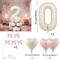 Cream White Balloon Set With Light Pink Heart Foil Bow For Birthday Wedding Valentines Day Annivers 4