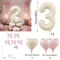 Cream White Balloon Set With Light Pink Heart Foil Bow For Birthday Wedding Valentines Day Annivers 7