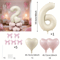Cream White Balloon Set With Light Pink Heart Foil Bow For Birthday Wedding Valentines Day Annivers 10