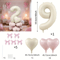 Cream White Balloon Set With Light Pink Heart Foil Bow For Birthday Wedding Valentines Day Annivers 13