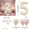 Cream White Balloon Set With Light Pink Heart Foil Bow For Birthday Wedding Valentines Day Annivers 9