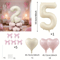 Cream White Balloon Set With Light Pink Heart Foil Bow For Birthday Wedding Valentines Day Annivers 9